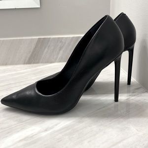 STEVEN MADDEN VALA - BLACK LEATHER PUMPS
